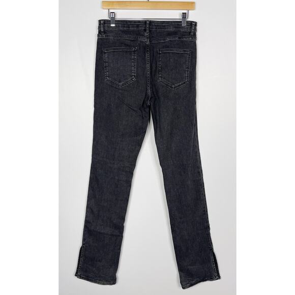 Zara Womens 8 Split Hem High Rise Skinny Jeans Washed Black Cotton Stretch Gray - Picture 2 of 12